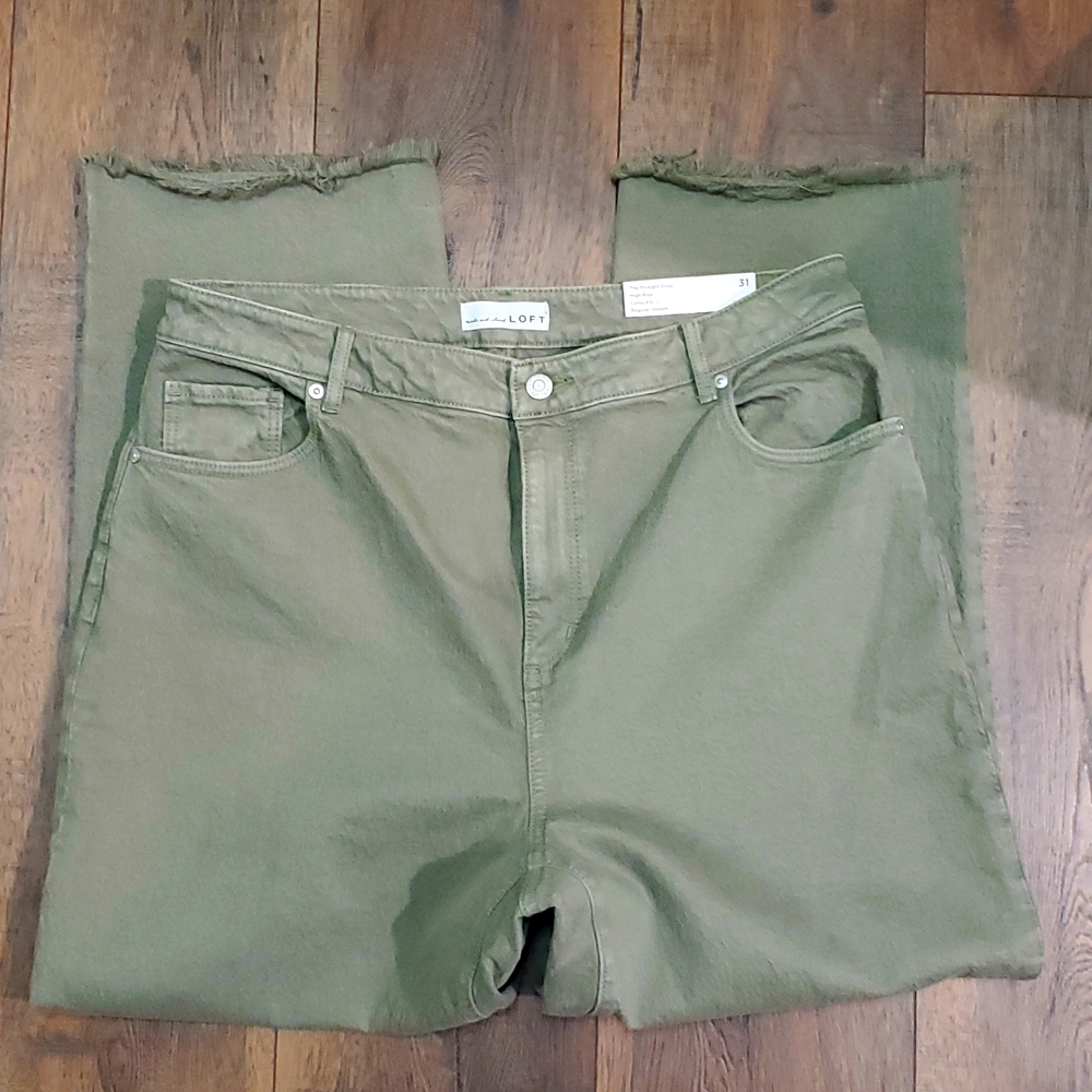 NWT Loft cropped green jeans Size 31